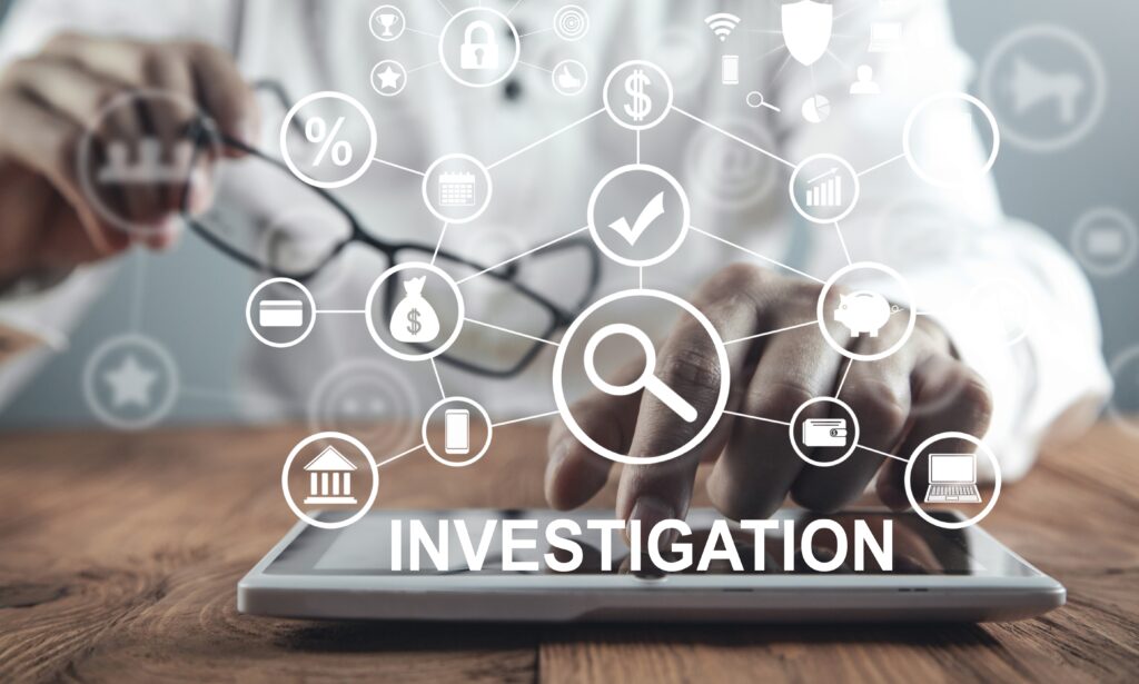 Digital investigation interface.